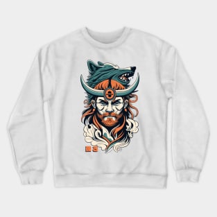 Viking with a wolf Crewneck Sweatshirt